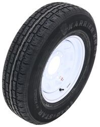 Kenda Karrier KR53 ST235/80R16 Radial Trailer Tire with 16" White Spoke Wheel - 8 on 6-1/2